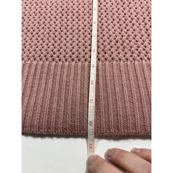 Nordstrom Signature Cashmere Sweater Pink Medium Loose Knit Balloon Sleeves - Picture 6 of 10
